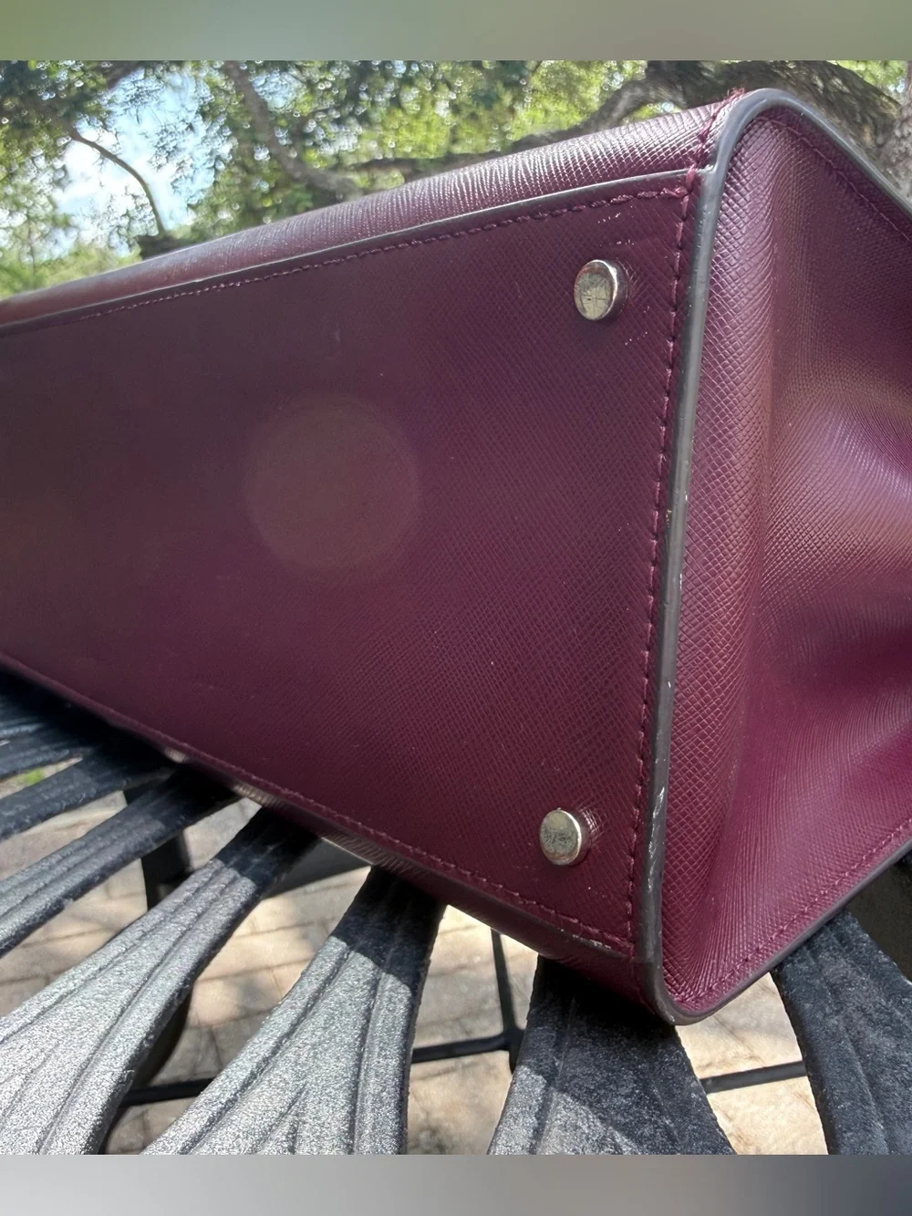 Kate Spade Staci Satchel Crossbody in Cherrywood Burgundy